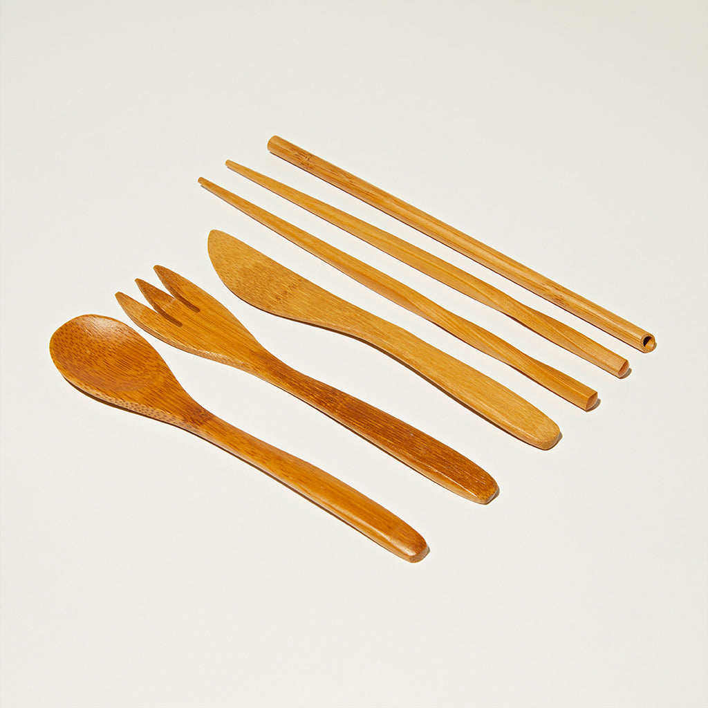 Premium Reusable Bamboo Cutlery Set of 6